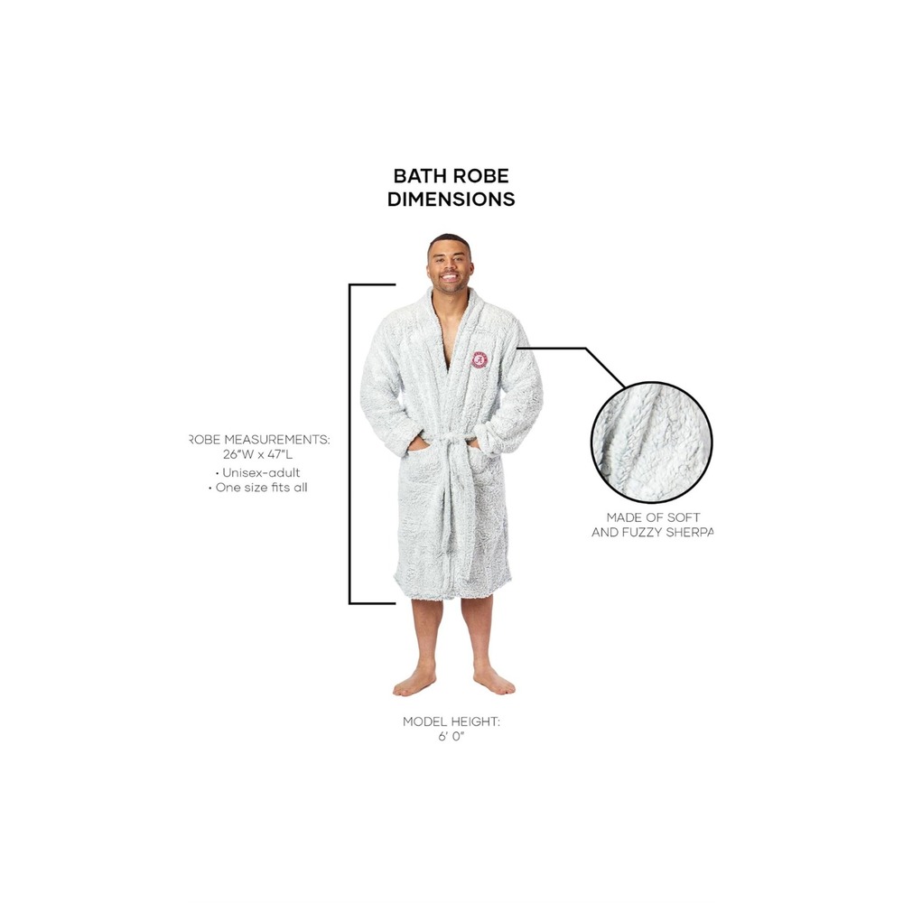 Northwest NCAA Penn State Sherpa Bathrobe Mens OSFM White Lounge - Picture 5 of 10